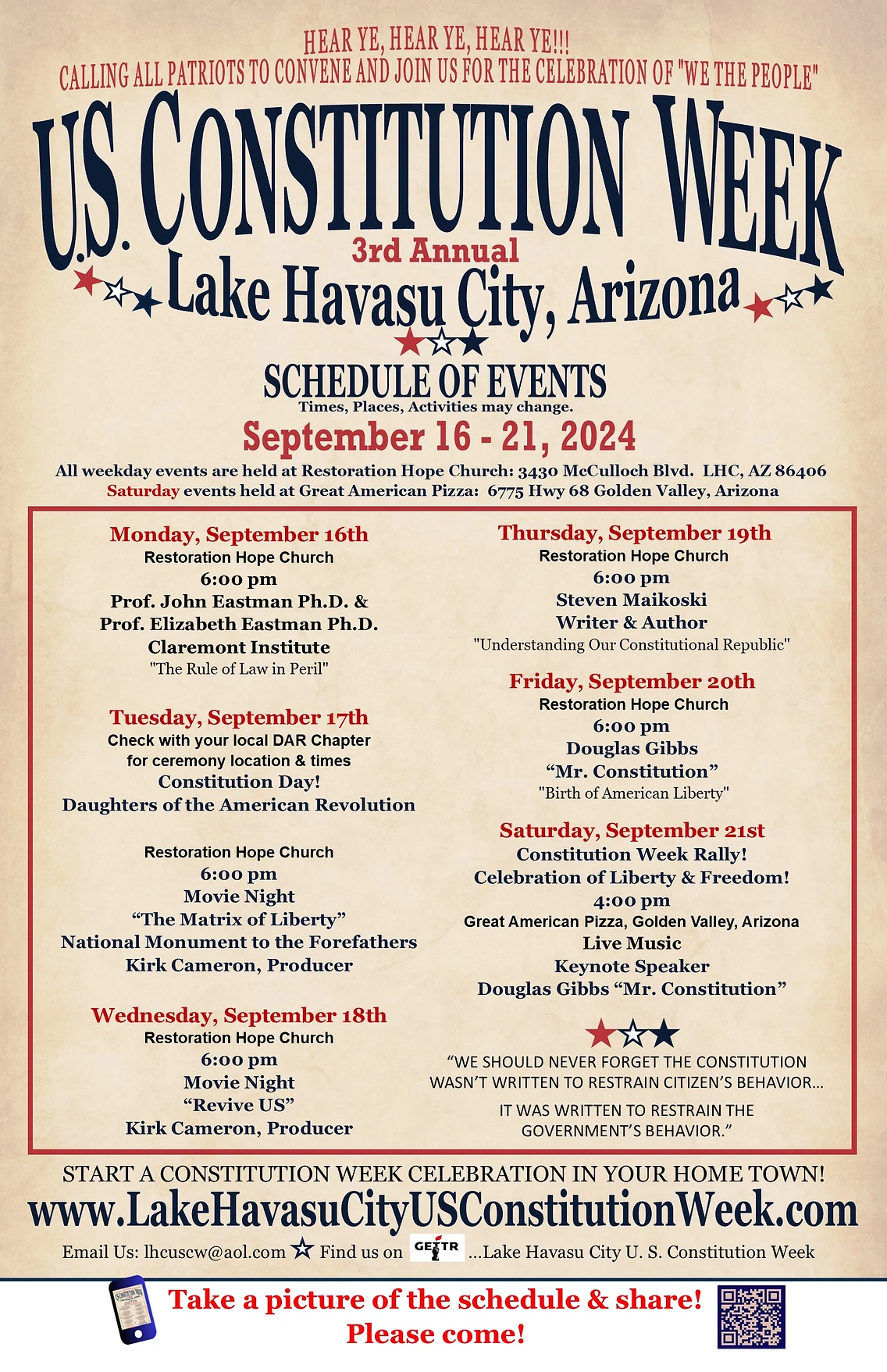 Lake Havasu  U.S. Constitution Week